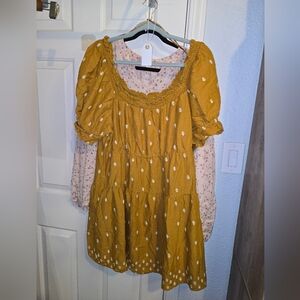 Old Navy Yellow Dress with White Embroidered Flowers